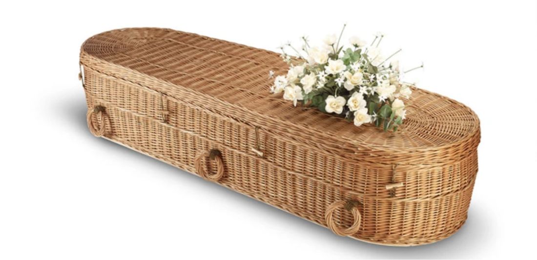 Stylish eco-friendly willow coffin